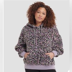 UGG Lavender Leopard Fuzzy Hoodie
